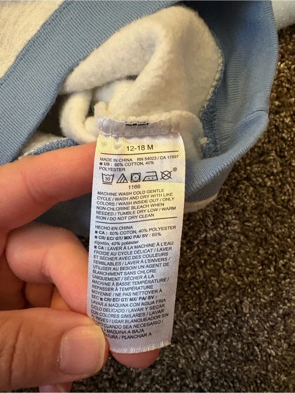 Old Navy Light Blue & Heather Gray Bluey Graphic Sweatshirt